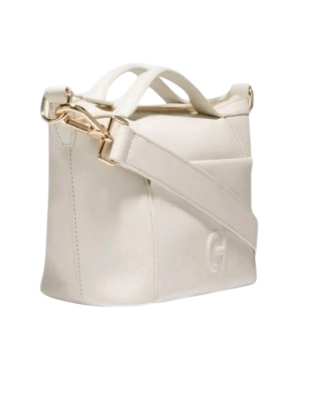 NWT Cole Haan Leather Grand Ambition Small Duffle Shoulder Bag Cream - Picture 16 of 16